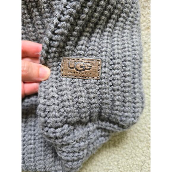 Ugg Australia Gray Sweater Knit Wool Blend Drawstring Shoulder Bucket Bag - Picture 5 of 10